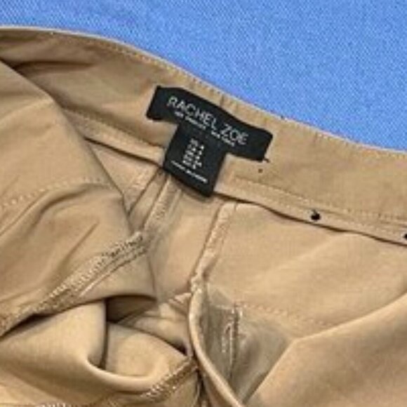 Rachel Zoe Rhinestone Dot Slim Pants Camel Tan Size 4 Sparkle Embellished Glam - Picture 5 of 16